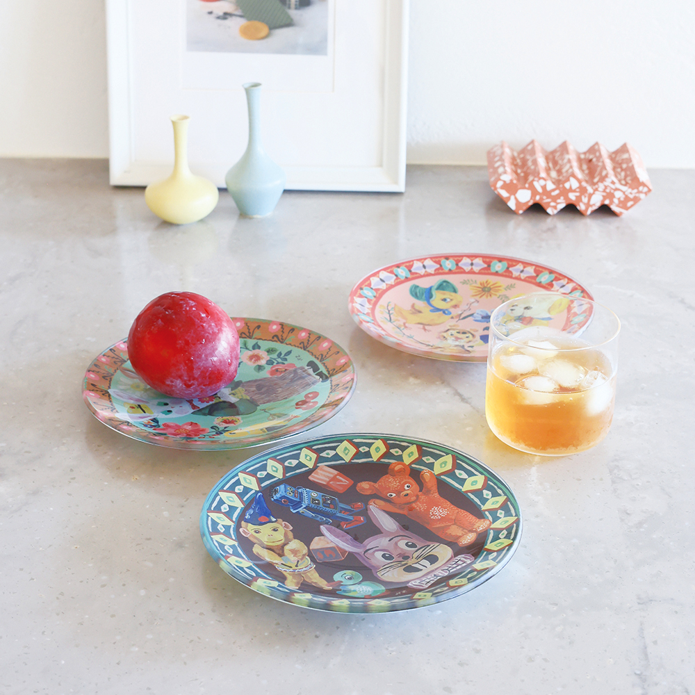 Nathalie Lete Glass plate S Gardener rabbit | 8000000works